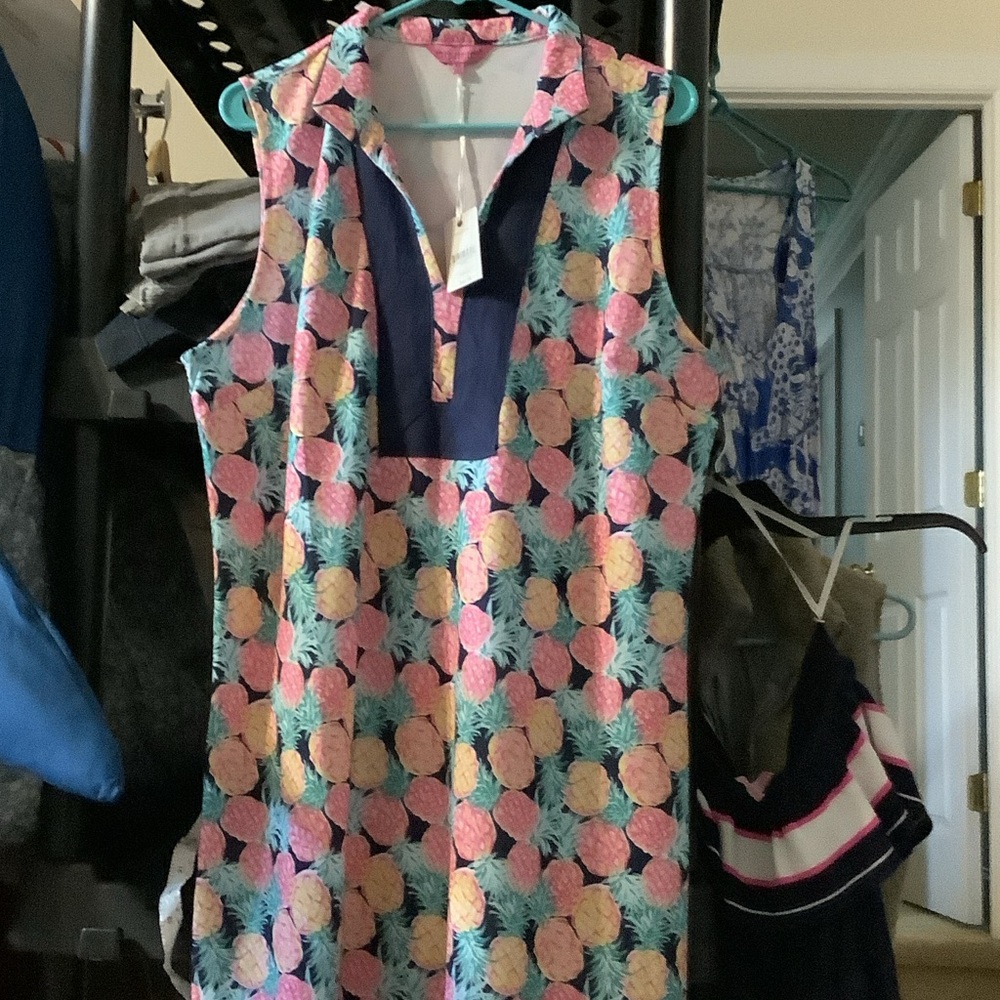 Simply Southern Vibrant Floral Dress - Pink, Yellow, Green‎